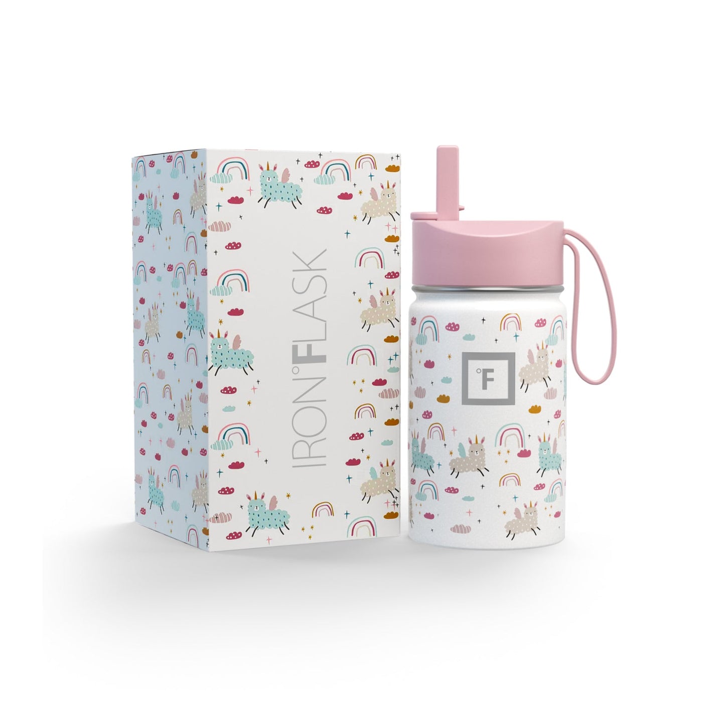 kids-water-bottle-e2 KC10ozBOXLOOK_LlamaRainbows.jpg